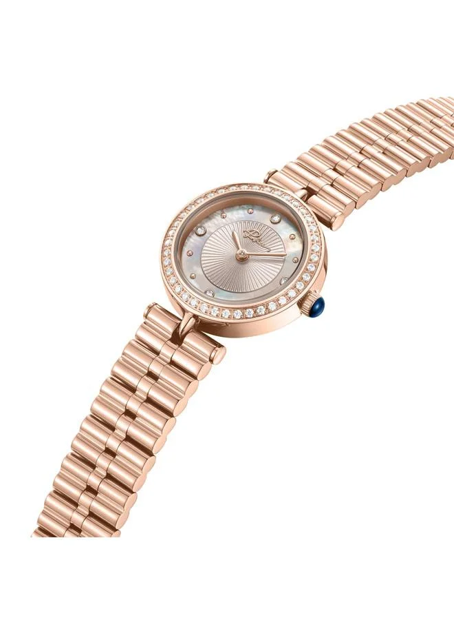 POLICE Agra Light Pink Dial Stainless Steel Bracelet Analog Watch for Women, 24mm